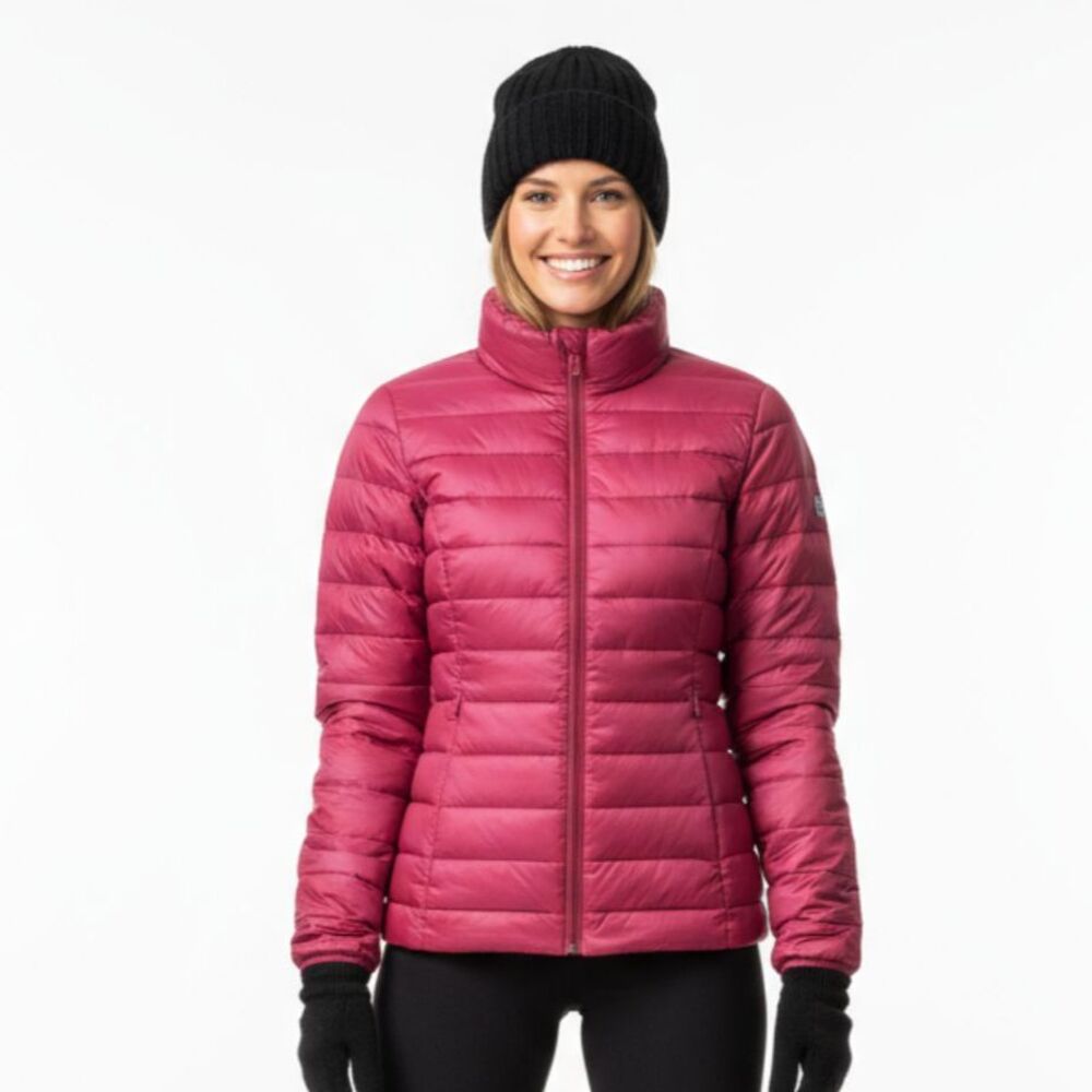 Down Quilted Zip Up Long Sleeve Light Weight Puffer Jacket By Nu Age Sport S